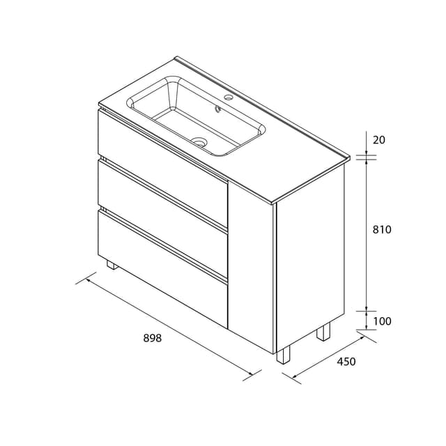 Thumbnail 5 de Salgar Bequia Plus Metal 3 cajones y 1 puerta, lavabo 1 poza