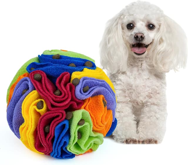Detalle de Larimuer Pet Snuffle Ball (15cm) – puzzle sniffing dog enrichment toy for treat training