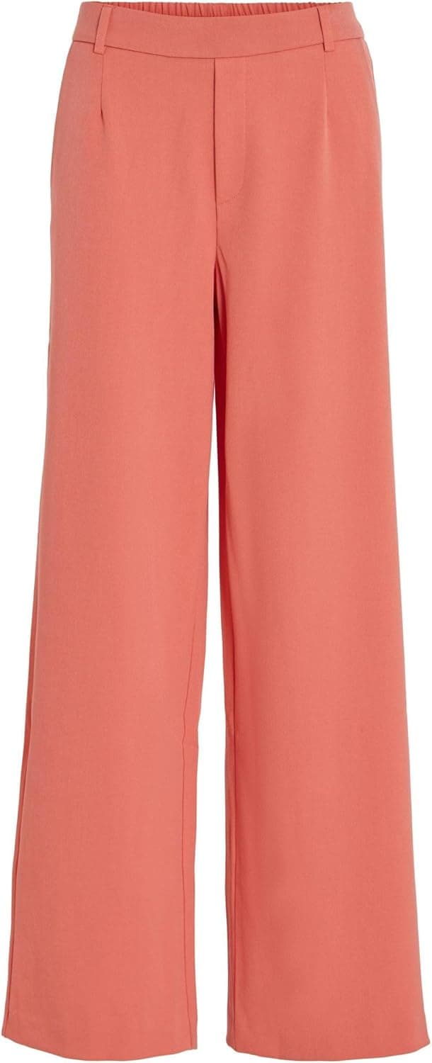 Detalle de Vila Women’s Vivarone HW Wide Pant (Noos) – high-waist wide-leg fabric trousers