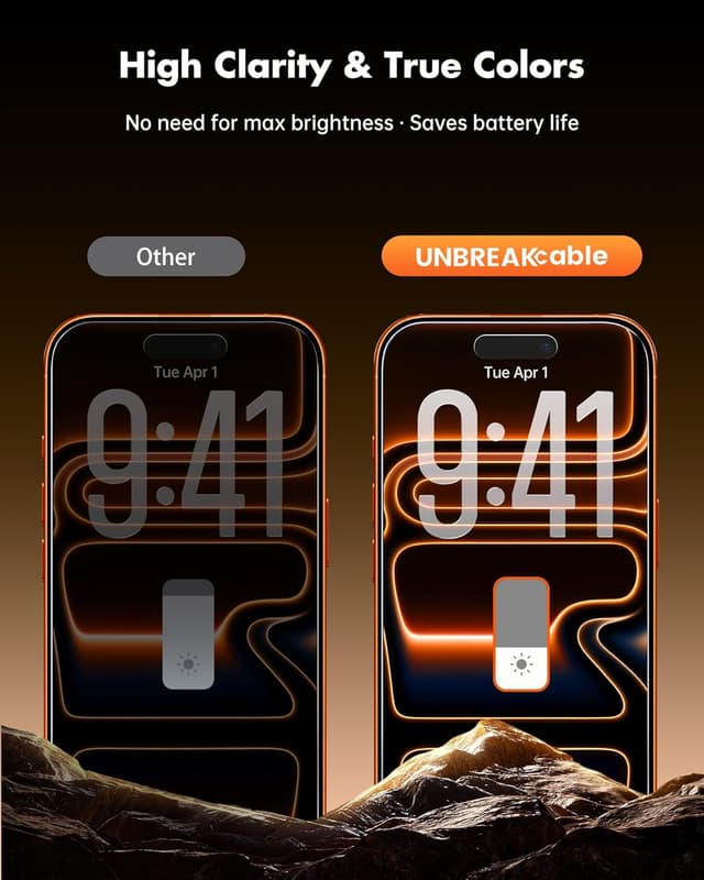 Detalle 2 de UNBREAKcable 25° Privacy Screen for iPhone 17 Pro Max