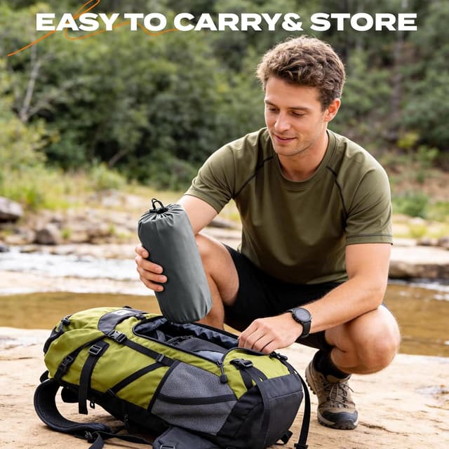 Thumbnail 6 de RUMBALUXY Inflatable Camping Sleeping Pad with Built-in Foot Pump, Waterproof 50D Nylon (Grey)