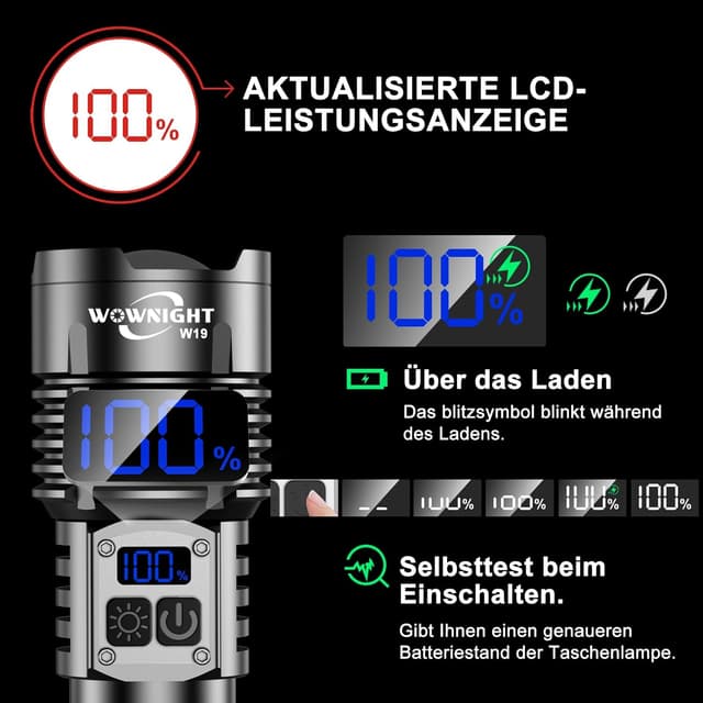 Thumbnail 4 de WOWNIGHT Linterna LED 1000000 lúmenes alta potencia