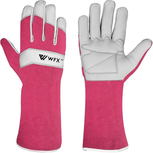 Imagen de WFX Guantes largos de jardinería cuero Rosa L en OfertitasTOP