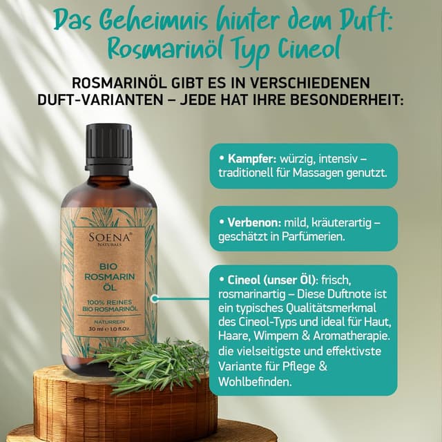 Thumbnail 6 de Bio Rosmarinöl (Fördert das Haarwachstum) von Soena Naturals – ätherisches Rosmarinöl in hoher Konzentration