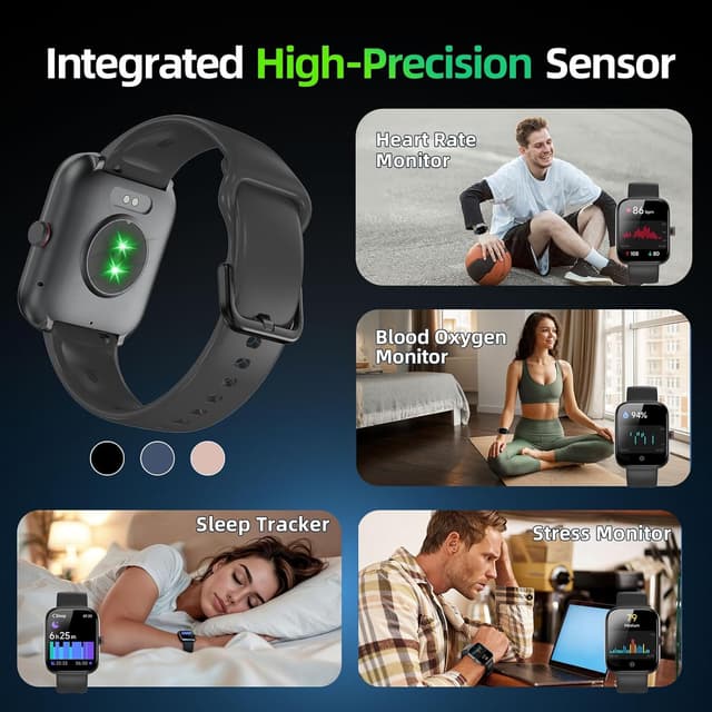 Detalle de Alexa Built-in 1.91" HD Smart Watch with Bluetooth Calling, AI Voice, SpO2 & Heart Rate Monitor (IP68)