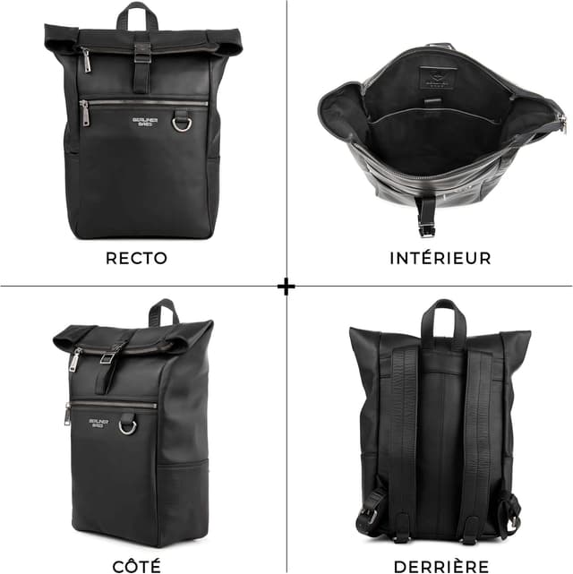 Detalle 1 de Berliner Bags Harlem sac à dos cuir 15 pouces