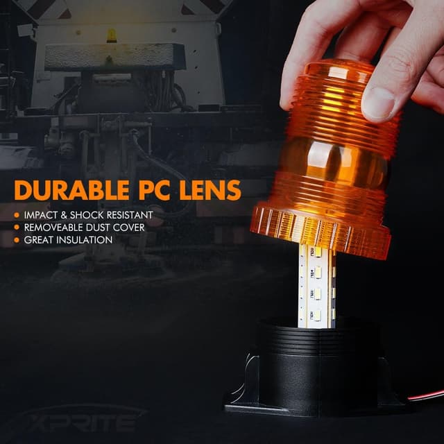 Detalle 2 de Xprite 30 LED Amber Forklift Beacon Strobe Light (10-110V) – 4-Pack