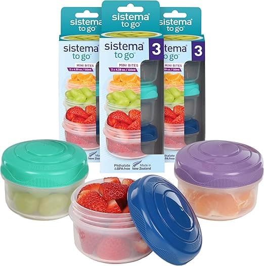 Detalle de Sistema Snack Pots Mini Bites TO GO | Fiambreras coloridas 🍱