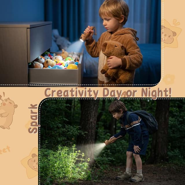 Detalle 2 de ZKLiLi Capibala Kid’s Rechargeable Flashlight (silicone, USB-C) for camping and outdoor exploring