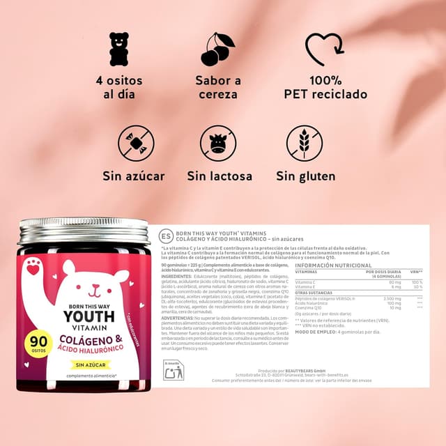 Thumbnail 6 de Bears with Benefits Gominolas Collagenosa con Ácido Hialurónico 🍒