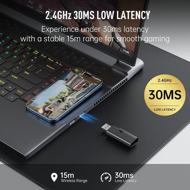 Detalle de EKSA wireless gaming headset, 35H battery