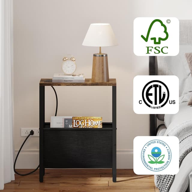 Thumbnail 6 de Vagusicc Narrow Side Table with Charging Station