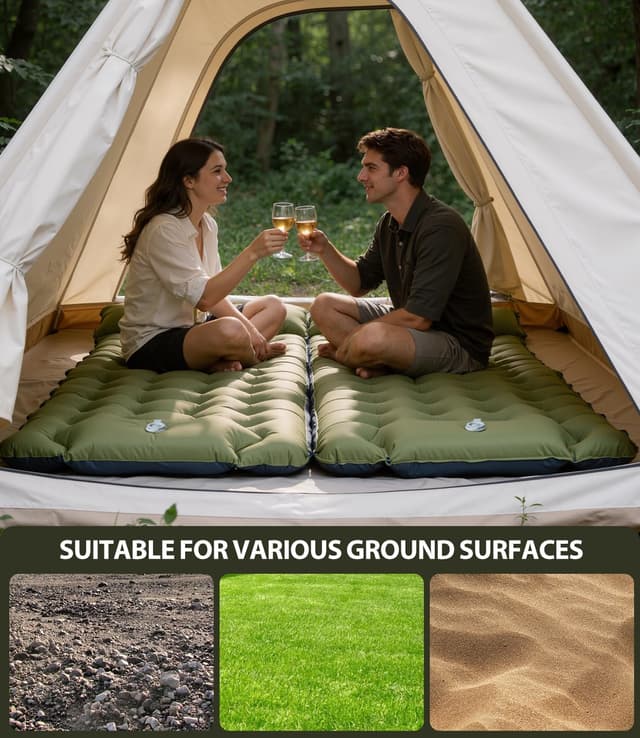 Detalle de DoXtreme selbstaufblasende Isomatte Luftmatratze 2-in-1 (195x66x10 cm) für Camping, Wandern & Reise