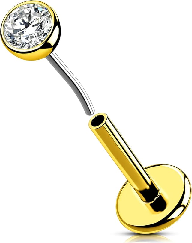 Detalle de OUFER Labret Titane 18G 5–12 mm labret piercing