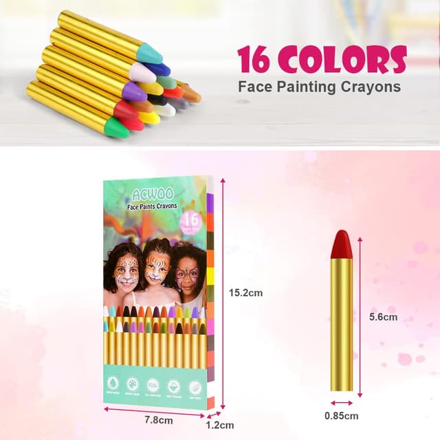 Thumbnail 2 de ACWOO 16 Farben Halloween Schminke 🎨