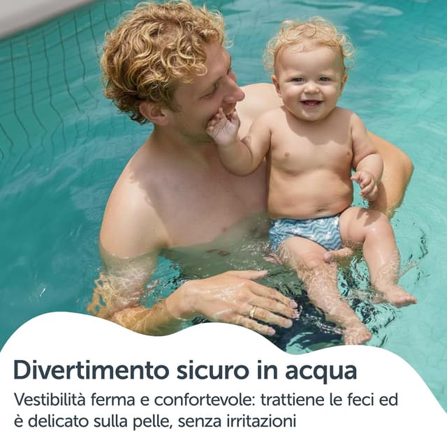 Detalle 2 de LaLoona Pannolino Piscina Riutilizzabile 18-24 mesi Verde con Granchio (certificato OEKO-TEX)