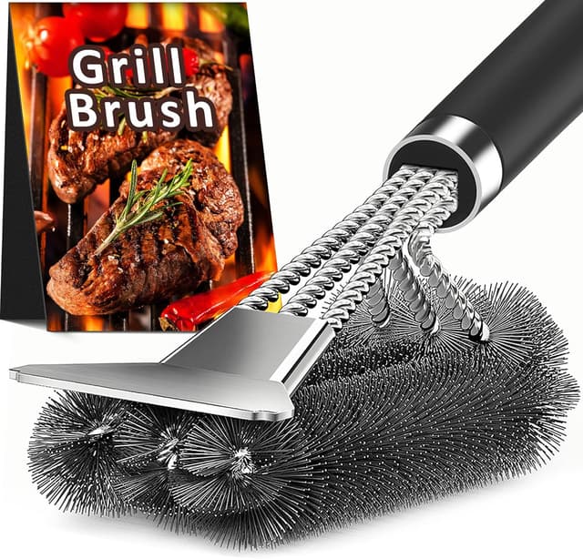 Detalle de TNTOR Grill Brush with Scraper (18" Adjustable Handle) for BBQ, Smoker, Gas & Charcoal Cleaning