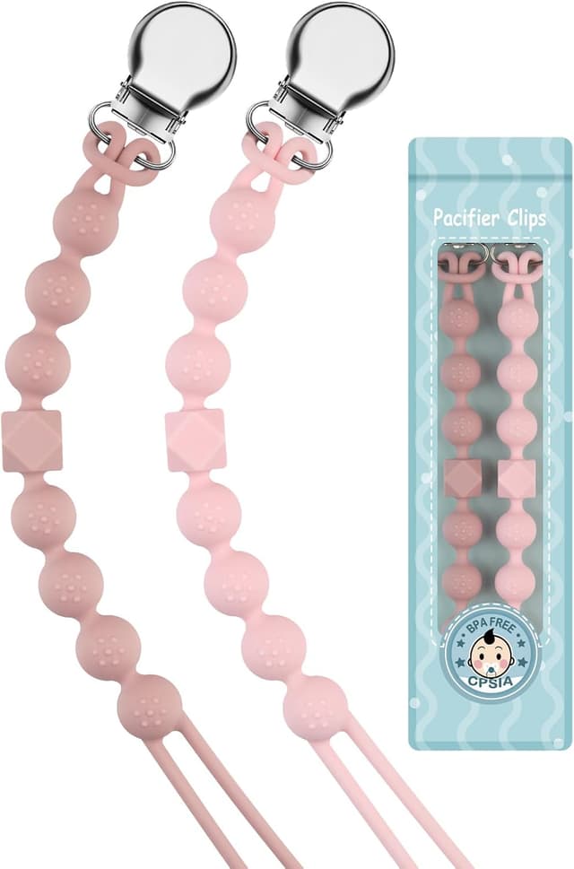 Imagen de Kowlone Silicone Pacifier Clip 1-piece Quartz Pink en OfertitasTOP