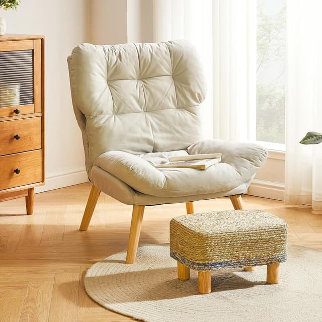 Detalle 2 de YMYNY Fußhocker Natur Seegras 42×30×26 cm