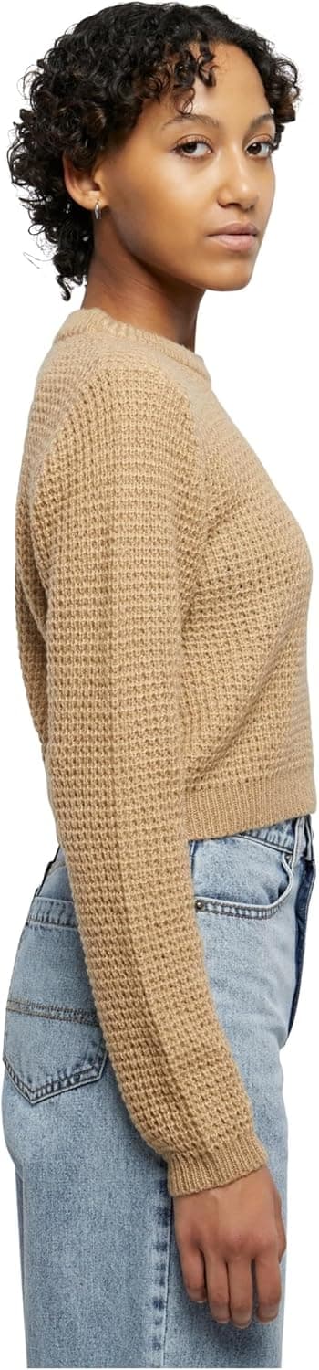 Detalle 2 de Urban Classics Ladies Short Waffle Sweater kurz geschnitten