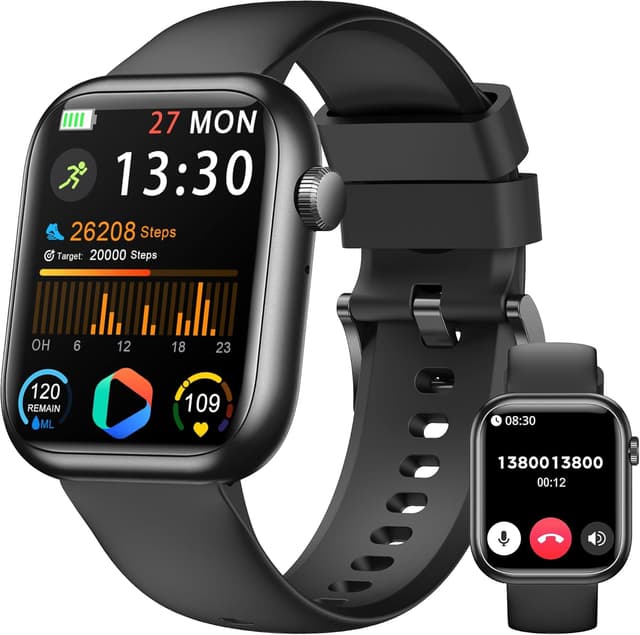 Detalle de Smart Watch for Men & Women (Answer/Make Call) 1.83” Fitness Watch with Heart Rate, Blood Pressure & IP68