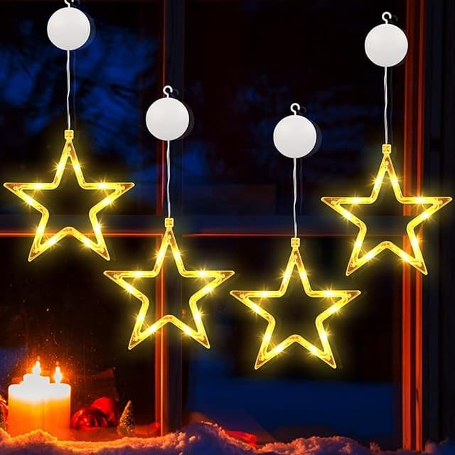 Detalle de BrizLabs Luces de Estrella LED ⭐️ Decoración Exterior y Navidad
