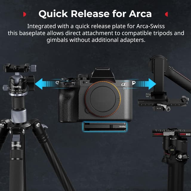 Detalle de SMALLRIG Universal-Montageplatte MD5422 für AirTag/SmartTag2 und Arca-Schnellwechsel