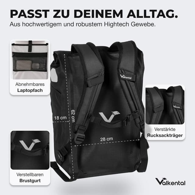 Thumbnail 3 de Valkental UrbanX 2in1 Fahrradtasche & Rucksack 28L