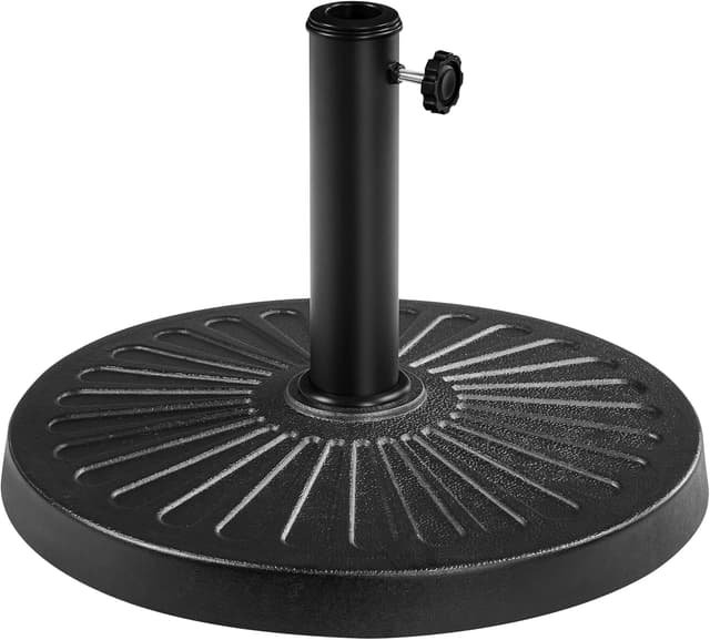 Detalle de Yaheetech base per ombrellone da giardino in resina e metallo, supporto 10 kg per pali da Ø38/Ø48 mm con manopola esterna (bronzo)