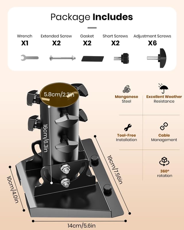 Detalle 2 de 360° Starlink Gen 3 Rohradapter V3 als Mast-/Dachhalterung für die Starlink Standard-Antenne (28–54 mm)