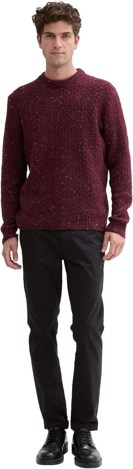 Detalle de TOM TAILOR Pullover da uomo: jersey a maniche lunghe comodo e versatile