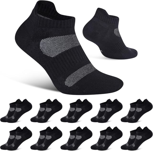 Detalle de Niorasen Calzini Uomo 10 Paia traspiranti (cotone, corti) per lavoro, passeggiate e casual