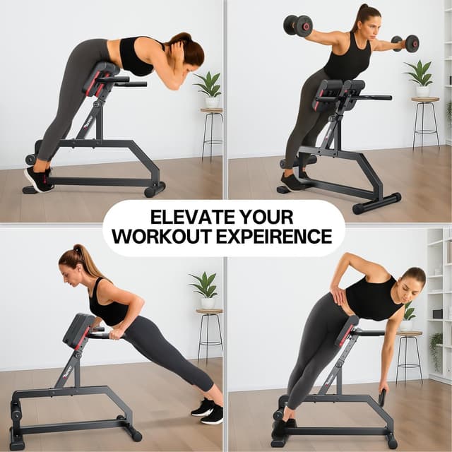 Detalle 2 de PASYOU Adjustable Roman Chair Hyperextension Bench for Home Workouts (up to 350 lbs)