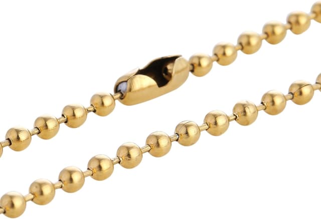 Detalle 2 de DonDon Collier en acier inoxydable pour homme, chaîne à boules, 60 cm