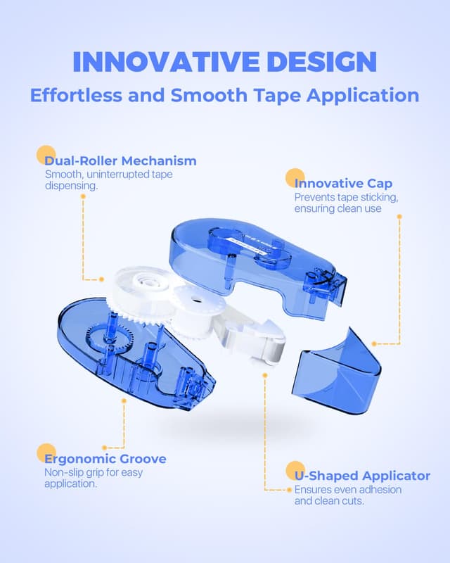 Detalle de Marsrock Glue tape roller 6-pack double-sided craft tape rollers (8mm x 9m)