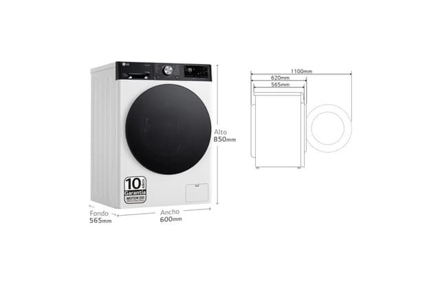 Detalle 2 de Outlet LG F4DR7511AGW Lavasecadora 11/6 kg 1.400 rpm