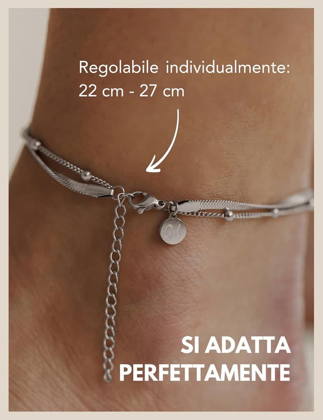 Detalle 2 de Cavigliera da donna GD GOOD.designs a più file regolabile in acciaio inossidabile impermeabile