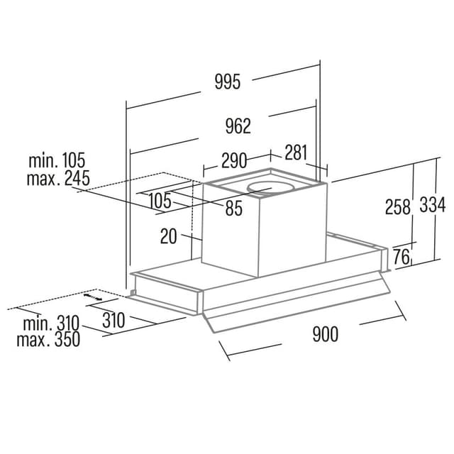 Thumbnail 2 de Cata Corona X100/B 100cm Campana Integrable A Inoxidable 🎛
