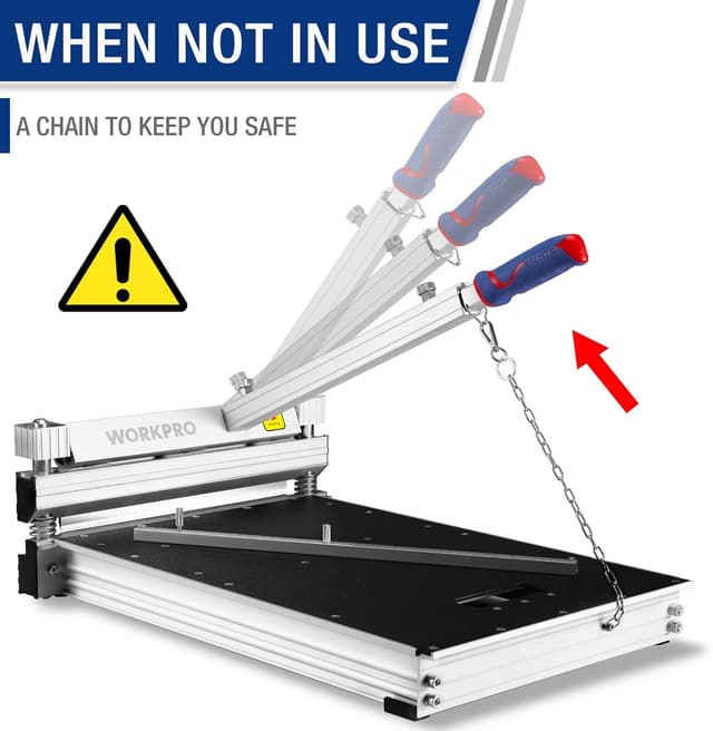 Thumbnail 4 de WORKPRO taglierina per laminato e pavimenti con lama in acciaio al tungsteno, taglio 340 mm e angoli regolabili