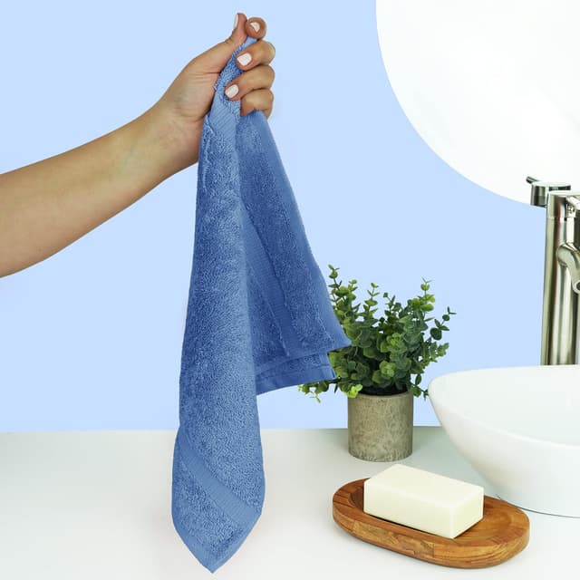 Detalle de Chakir Turkish Linens Hotel & Spa Turkish Towels (Set of 4) — 100% Cotton, Light Blue