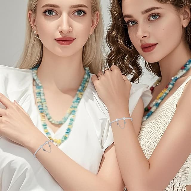 Detalle de FLUFLO Charm Anhänger Damen aus 925 Sterling Silber (Zirkonia) – passend für europäische Armband- und Halsketten-Charm-Systeme