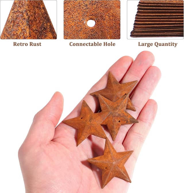 Thumbnail 1 de Little Rusty Stars 150pcs 4.5cm mini metal stars