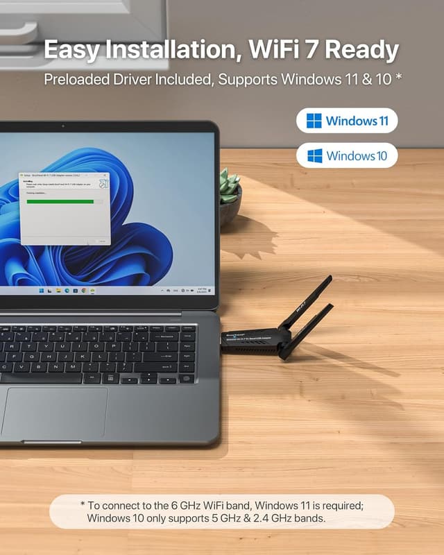Thumbnail 5 de BrosTrend BE6500 USB WiFi 7 Adapter 6GHz
