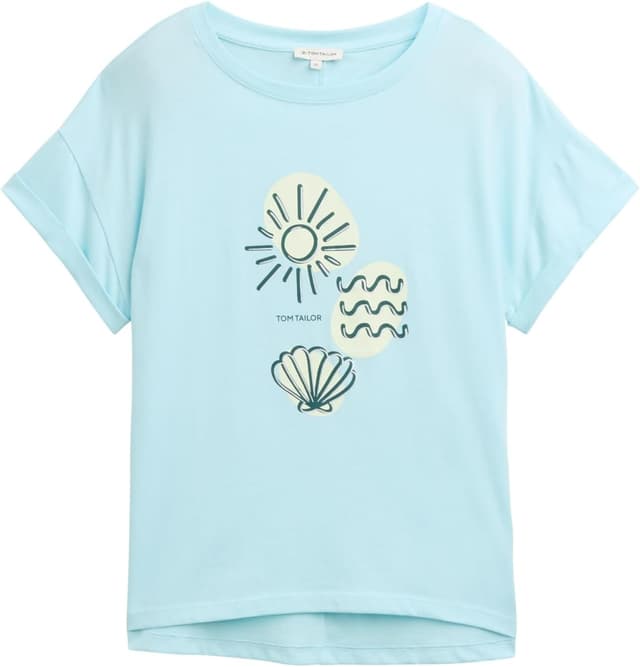 Detalle de TOM TAILOR 1047069 T-Shirt Donna con stampa marina davanti