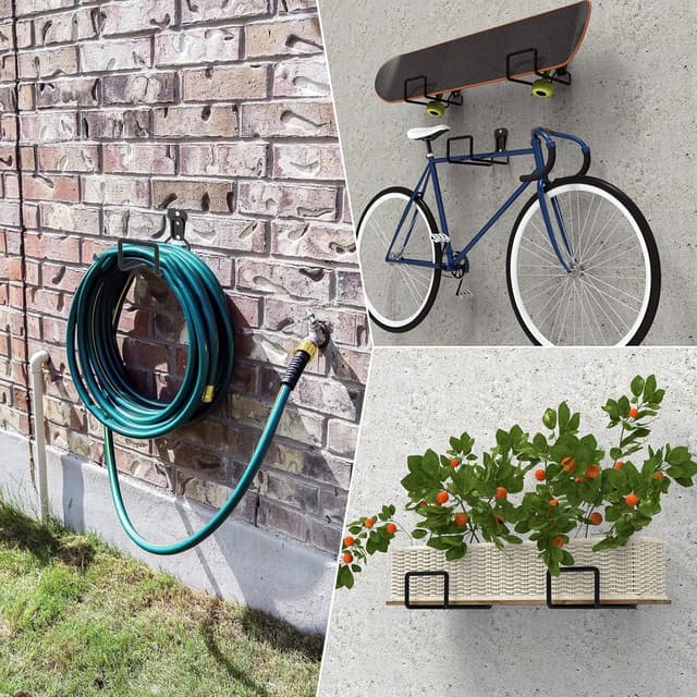 Detalle 2 de AinDen Heavy Duty Metal Hose Reel Hanger (Wall Mounted) – Rustproof Hose Hooks for Garden Storage