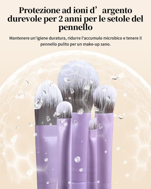 Detalle 2 de EIGSHOW set di 5 pennelli da trucco con setole agli ioni d’argento