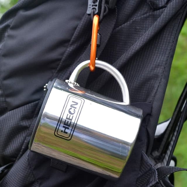 Thumbnail 3 de HEECN Taza camping 260ml acero con mosquetón