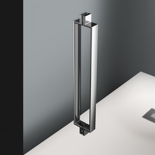 Detalle 2 de Profiltek Hit HI-210 Mampara de ducha frontal con puerta corredera y panel fijo (vidrio templado 6 mm)