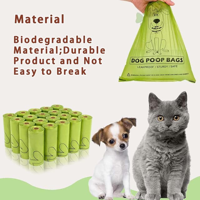 Detalle de AITODOS TA AiTodos 300 sacchetti per deiezioni canine semi-biodegradabili PET + amido di mais, 31 x 23 cm (verde)