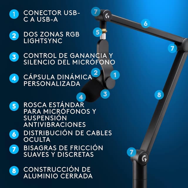 Thumbnail 6 de Logitech G Yeticaster GX Micrófono Gaming con Luz RGB 🎙